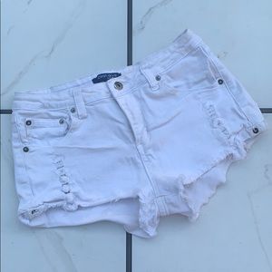 Ocean Drive: White Denim Shorts